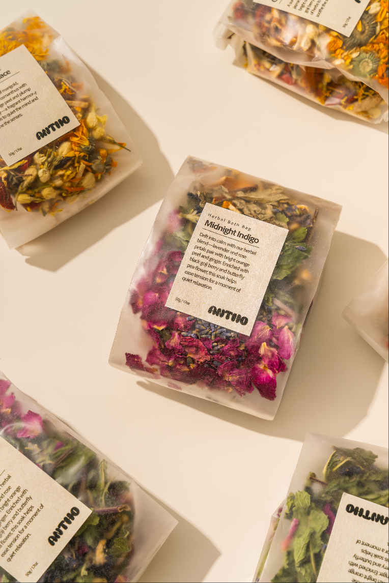 Antho herbal bath bag pair for wellness bath ritual