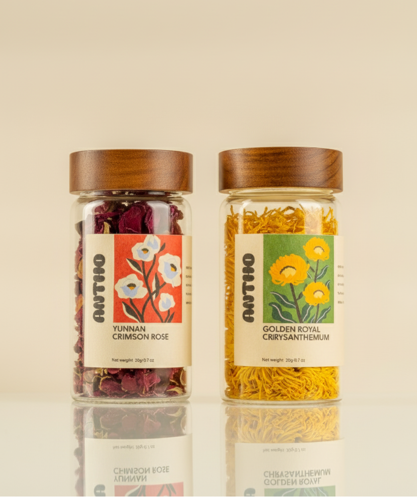 Eternal Bloom self-care gift for her botanical wellness ritual tea set