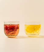 Eternal Bloom floral tea gift set with Yunnan crimson rose and golden chrysanthemum